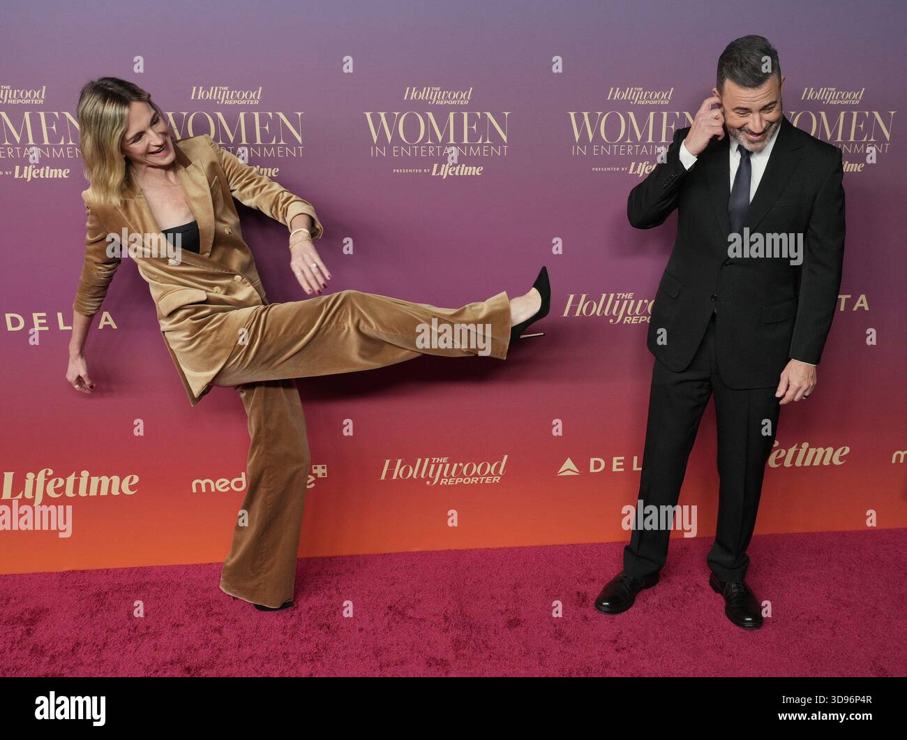 (L-R) Molly McNearney and Jimmy Kimmel at The Hollywood Reporter's ...