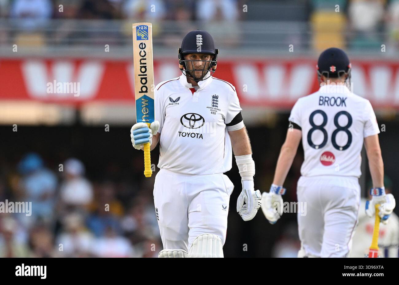 Joe Riot Bat England batsman Joe Root raises his bat after reaching a half century ...