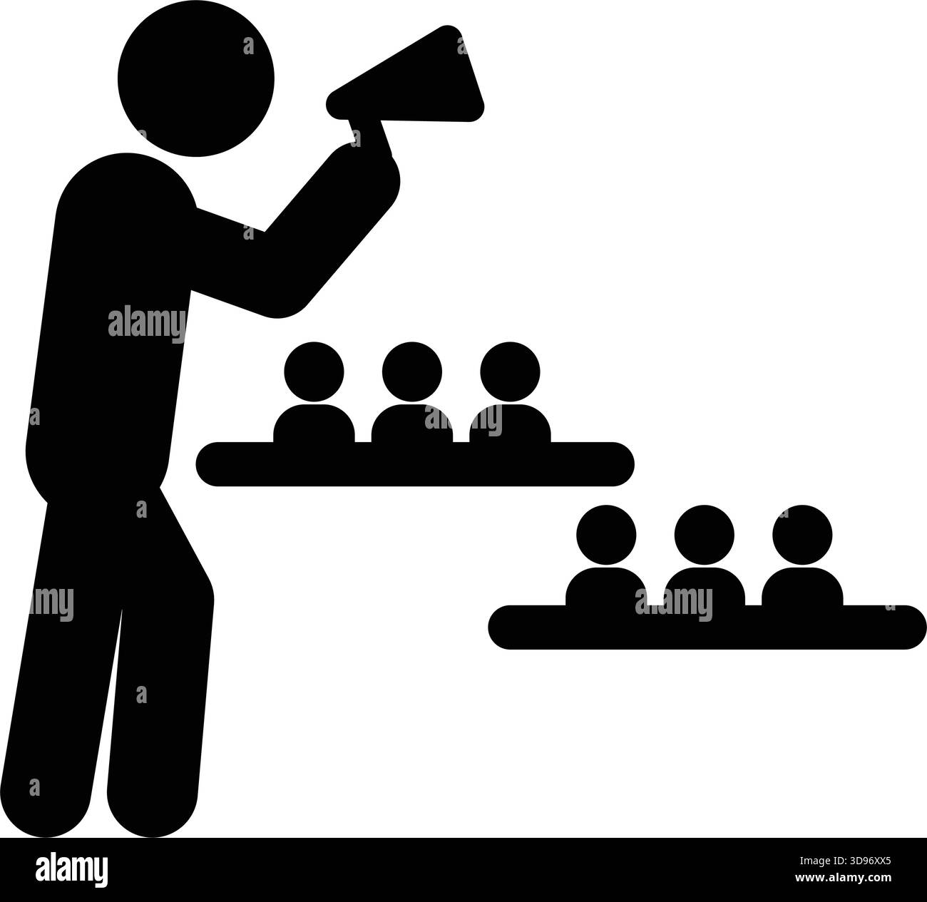 Public speaker icon, person speech and communication symbol in ...
