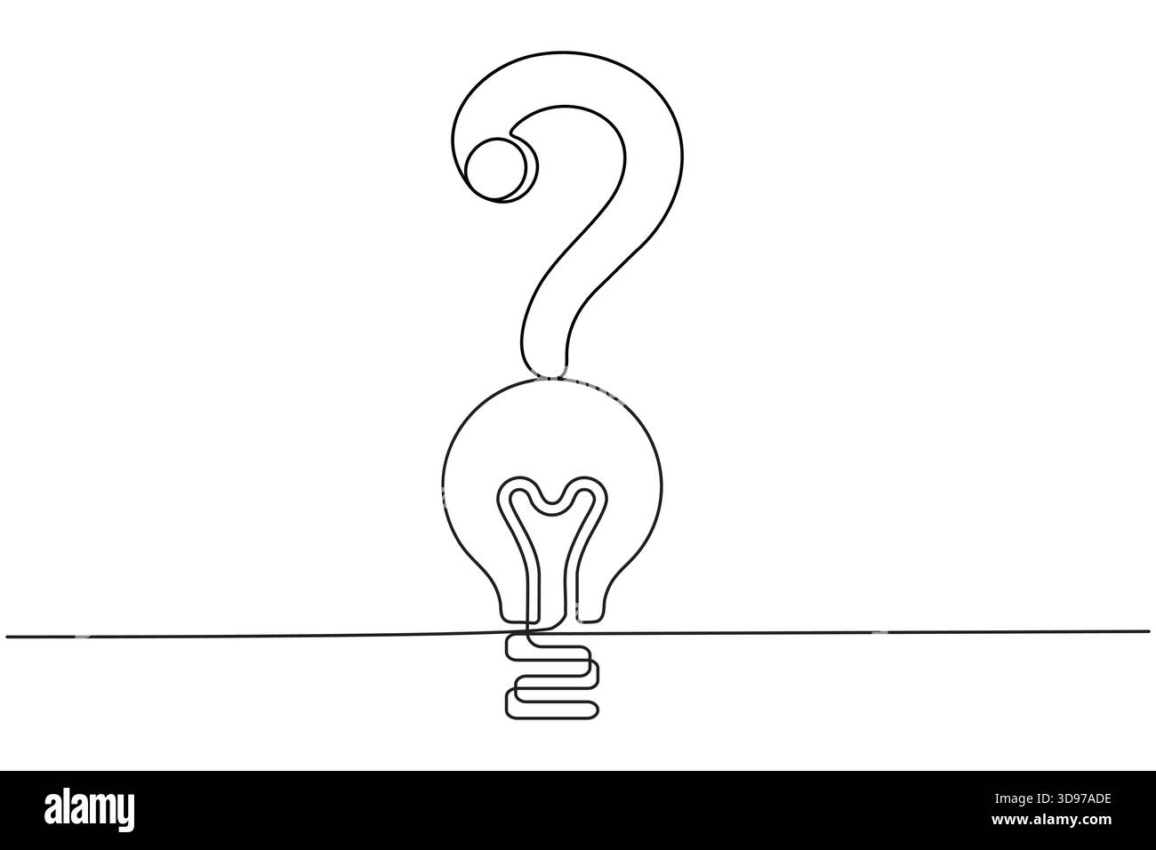 Question mark icon on palm continuous one line minimalist vector illustration Stock Vector