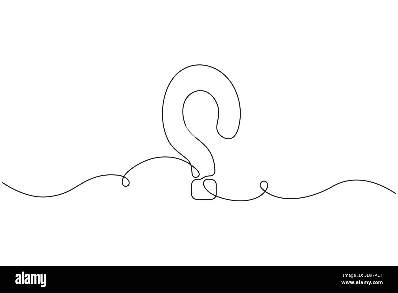 Question mark icon on palm continuous one line minimalist vector illustration Stock Vector