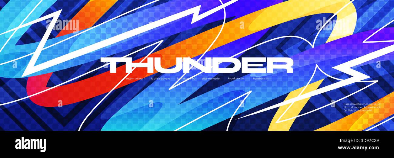 Dynamic and Energetic Abstract Background with Blue and Orange Gradient Lines Stock Vector