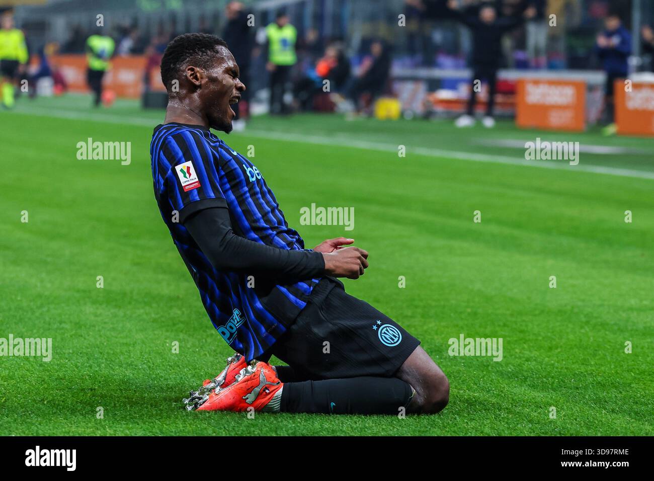 Ange-Yoan Bonny of FC Internazionale celebrates after scoring a goal ...