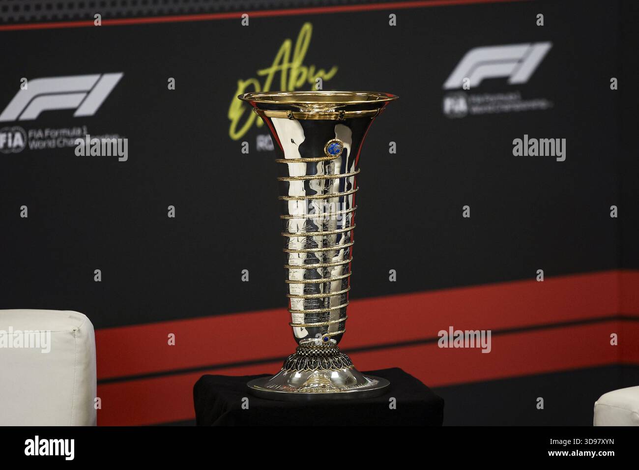 F1 2025 World Championship Trophy during the 2025 Formula 1 Abu 