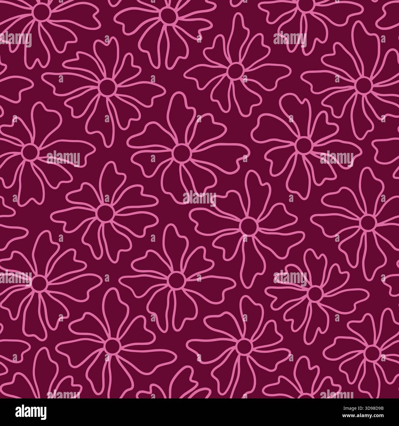 Abstract batik floral seamless pattern. Vector illustration flat design background. Stock Vector