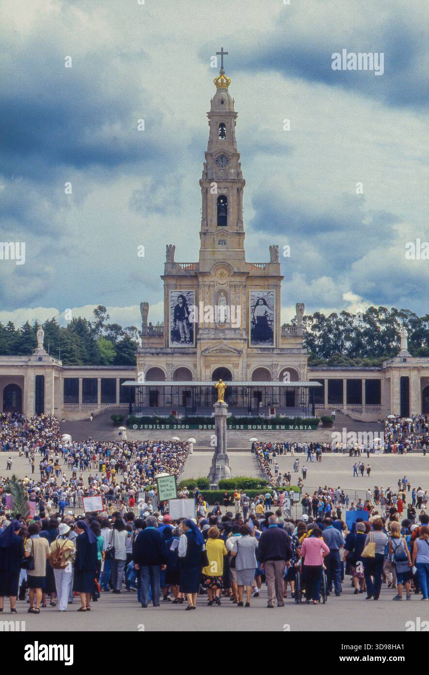 Portugal, Fatima - The "Jubileu 2000 " refers to the Jubilee Year 2000, when Pope John Paul II traveled to Fátima on May 12-13 for the feast of Our La Stock Photo