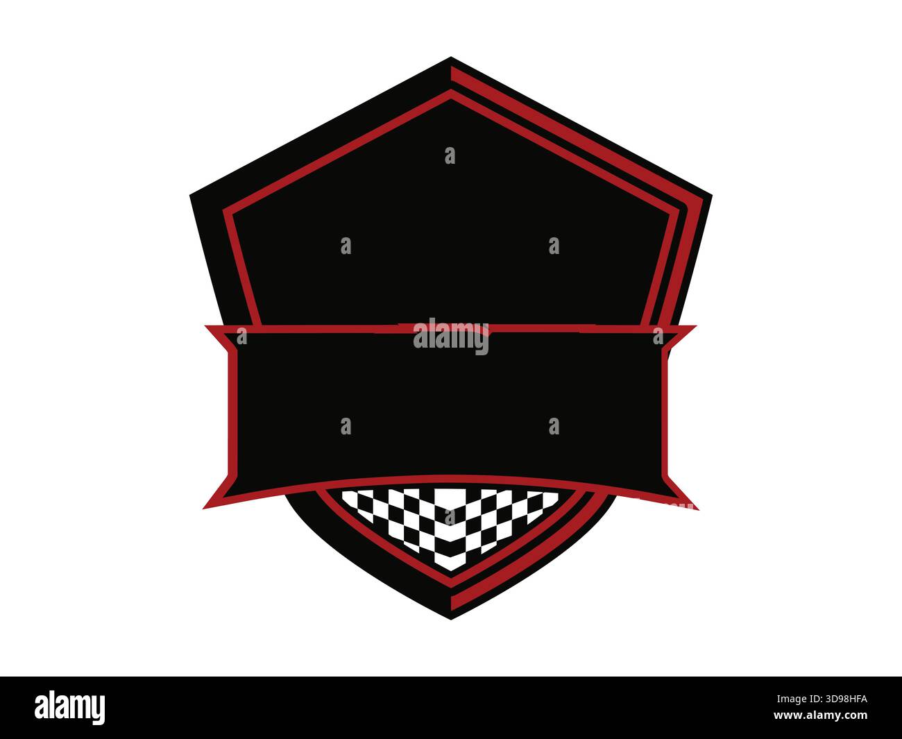 A clean blank shield racing flag icon designed for sports branding ...