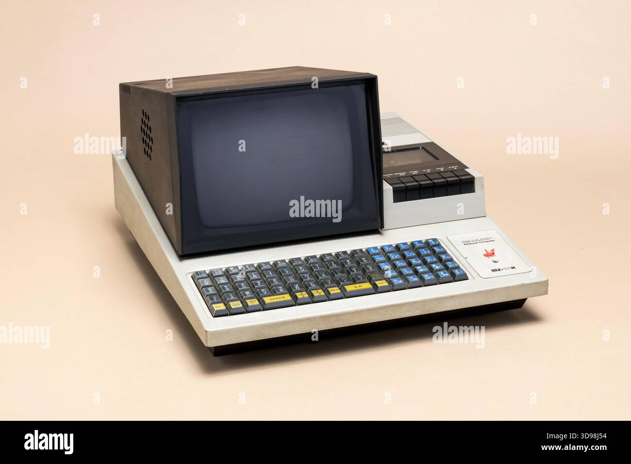 Pavia, Lombardy, Italy - November 2, 2024: Sharp MZ-80K PC from 1978, at Ctrl+Alt Museum. With very similar technical specifications to the Commodore Stock Photo