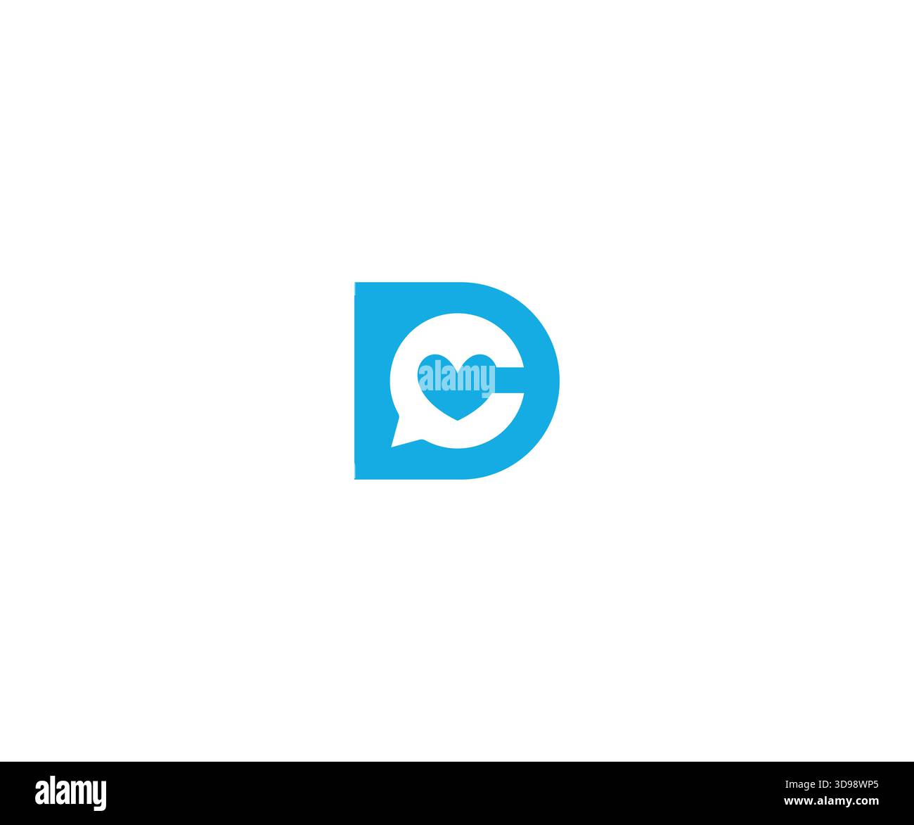 Minimal D C Love Talk Logo Design Stock Vector