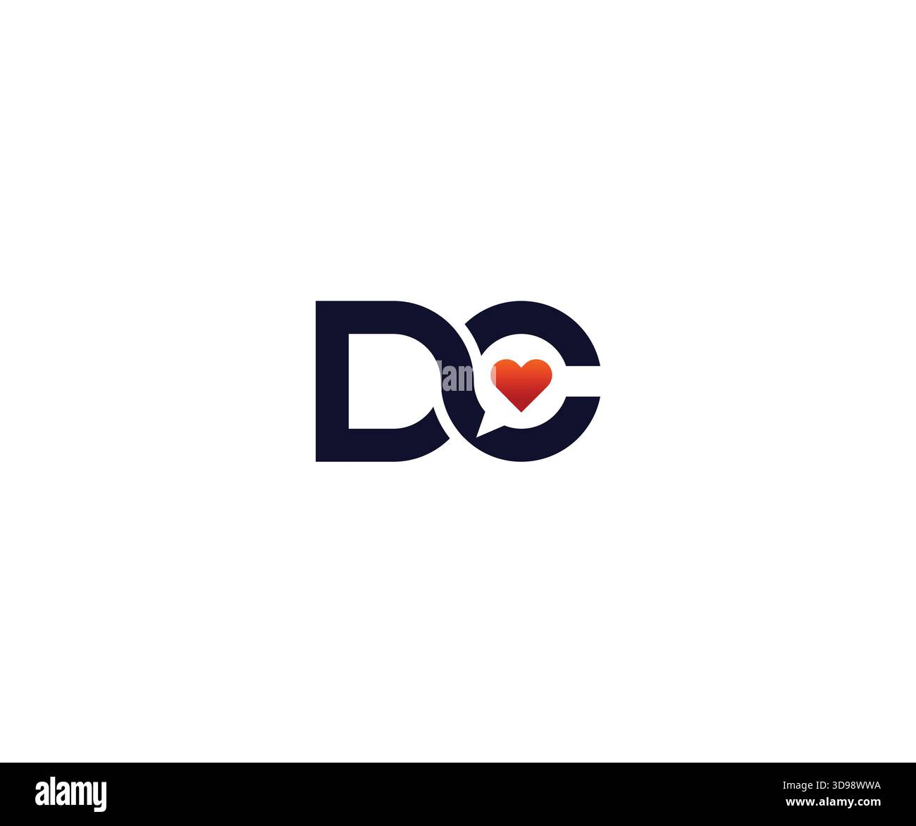Minimal D C Love Talk Logo Design Stock Vector