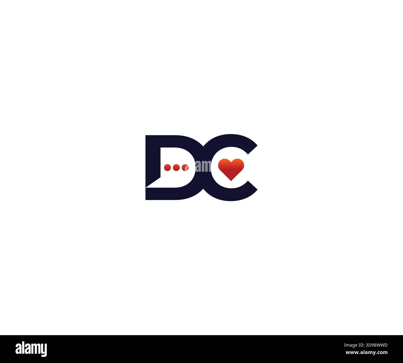Minimal D C Love Talk Logo Design Stock Vector