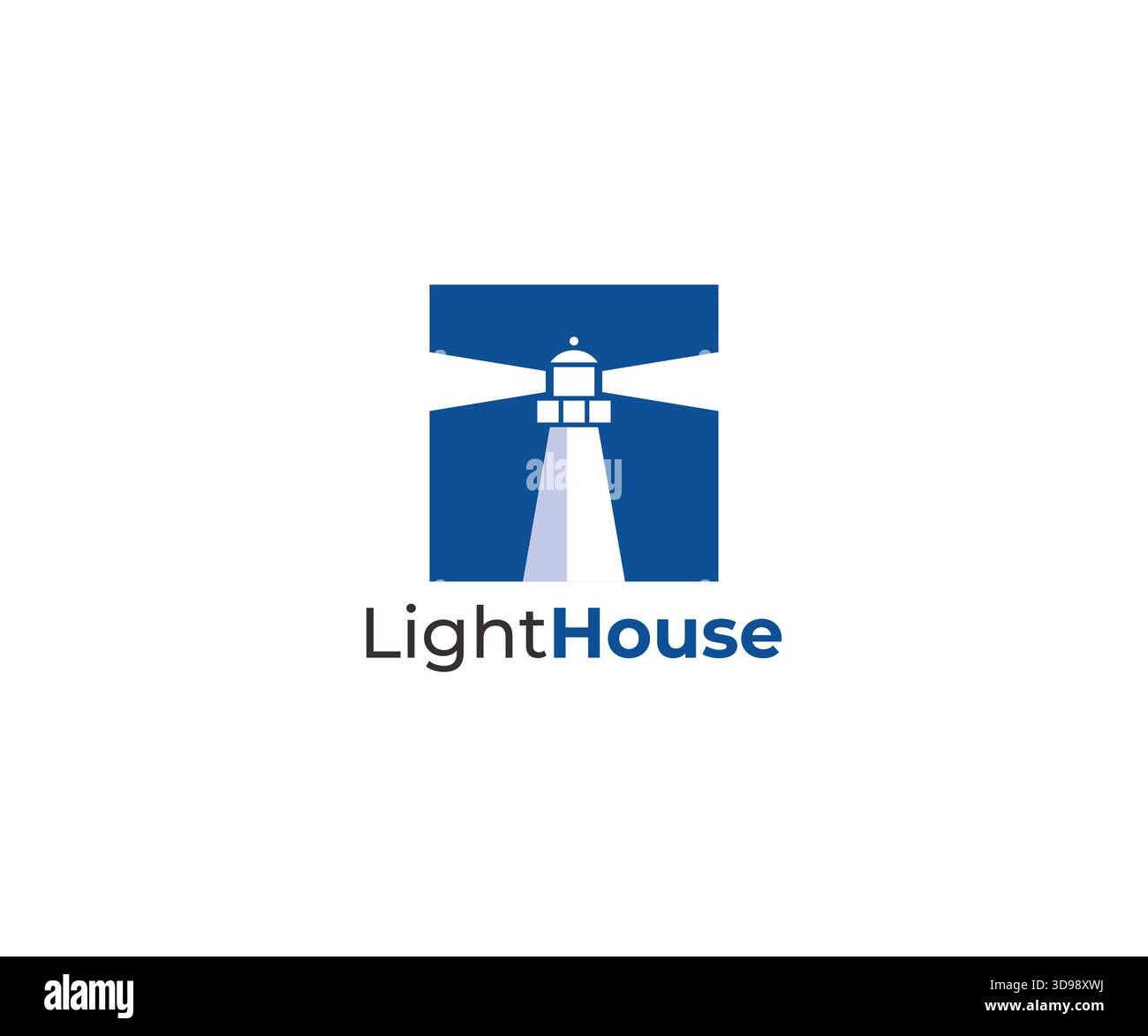 Classic Coastal Lighthouse Logo Design Stock Vector