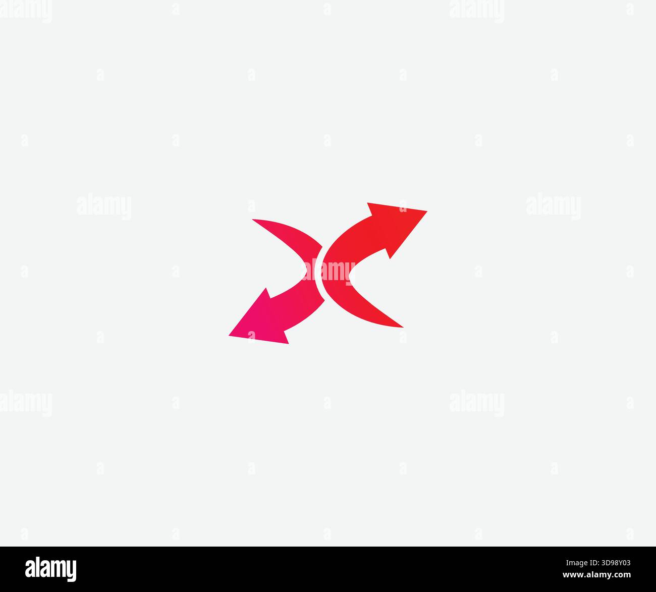 Futuristic Letter X Up and Down Logo Design Template Stock Vector