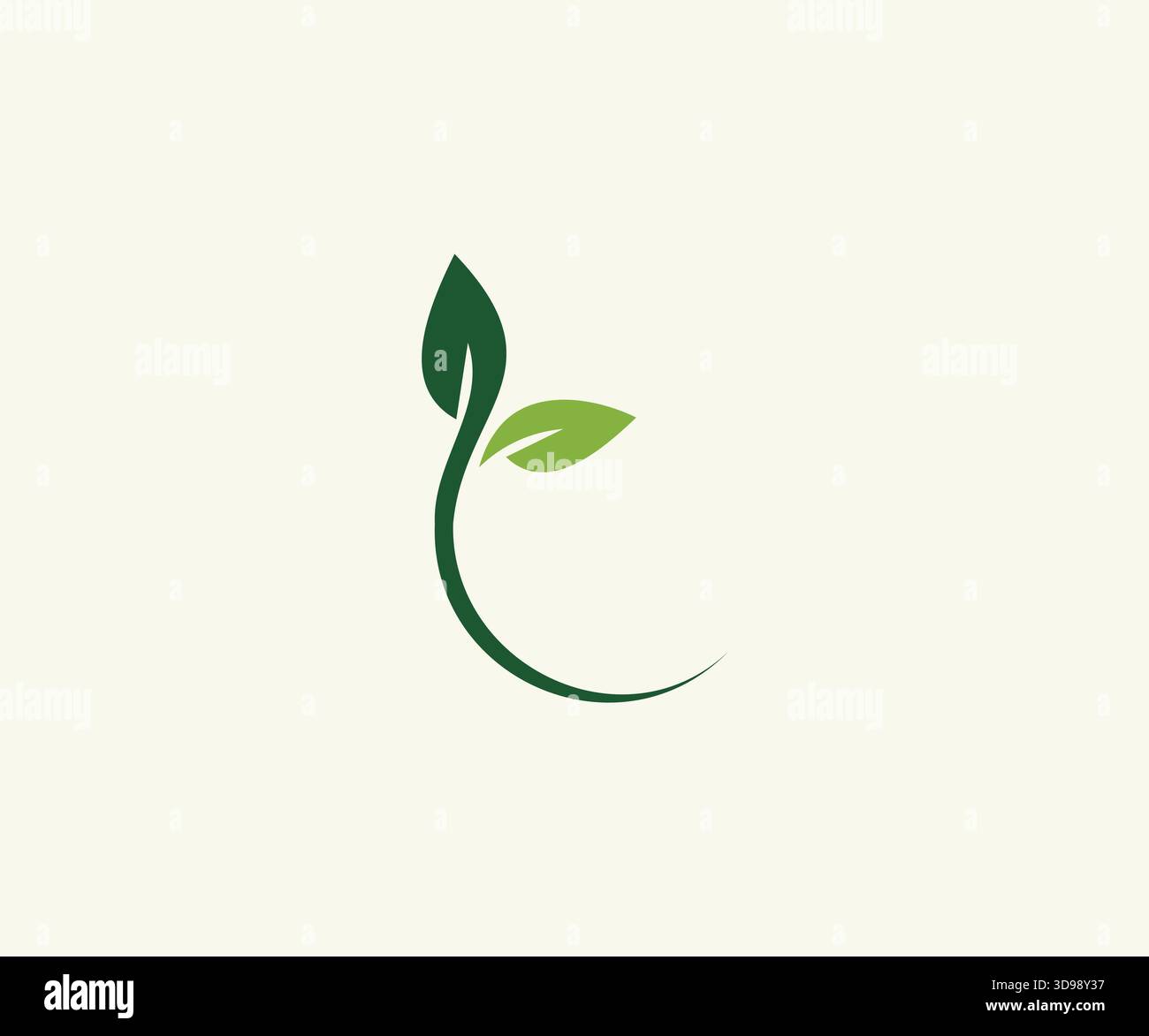Organic Natural Leaf Logo Design Stock Vector