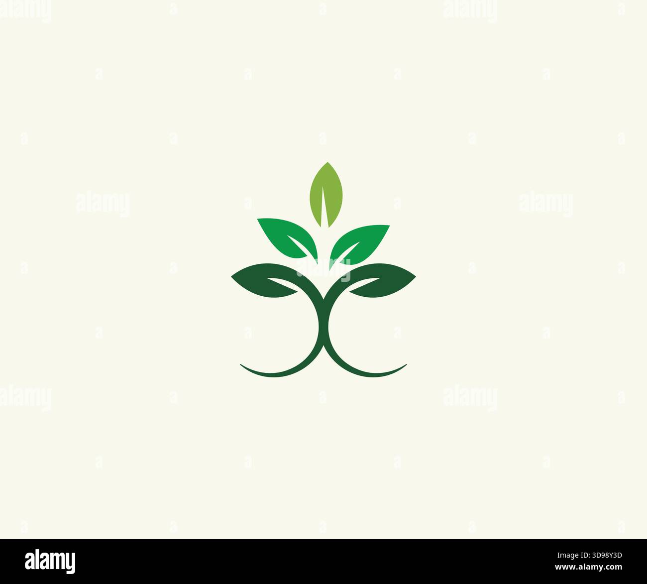 Organic Natural Leaf Logo Design Stock Vector