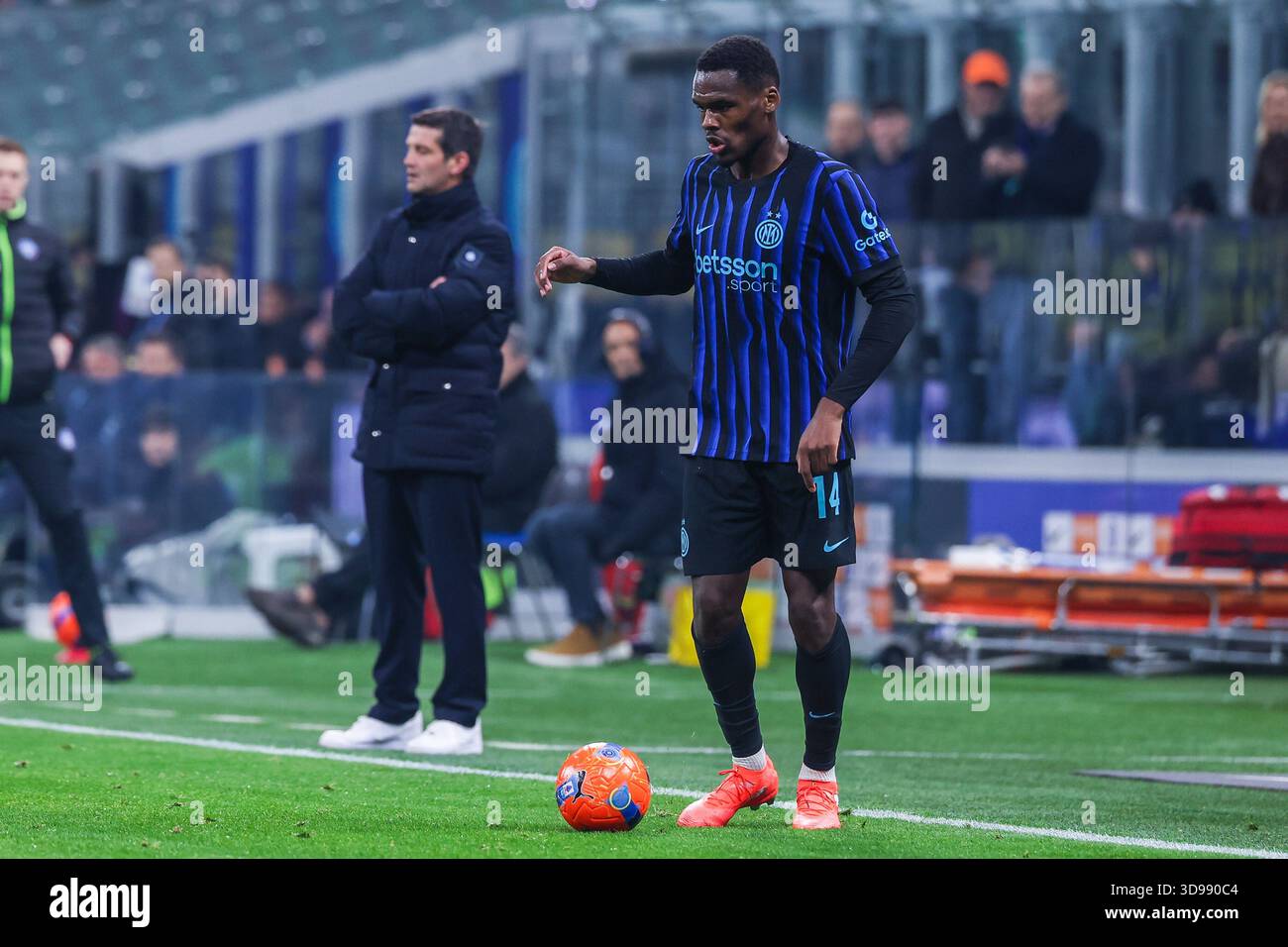Ange-Yoan Bonny of FC Internazionale seen in action during Coppa Italia ...