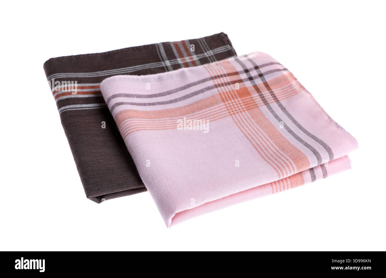 Different handkerchiefs isolated on white. Stylish accessory Stock Photo