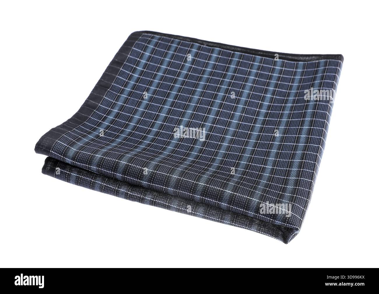 Folded handkerchief isolated on white. Stylish accessory Stock Photo