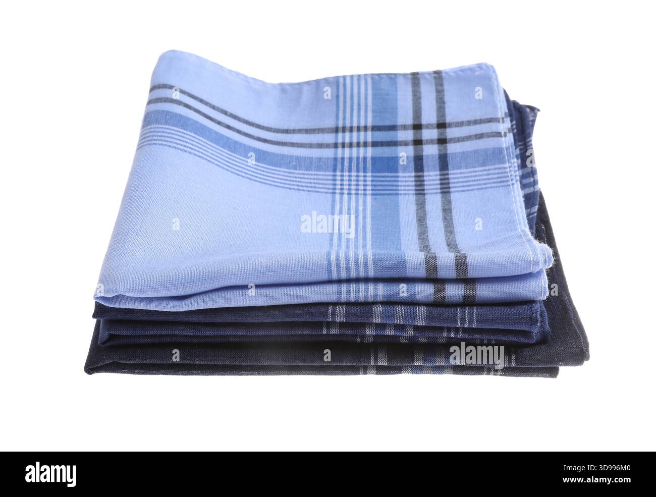 Different handkerchiefs isolated on white. Stylish accessory Stock Photo