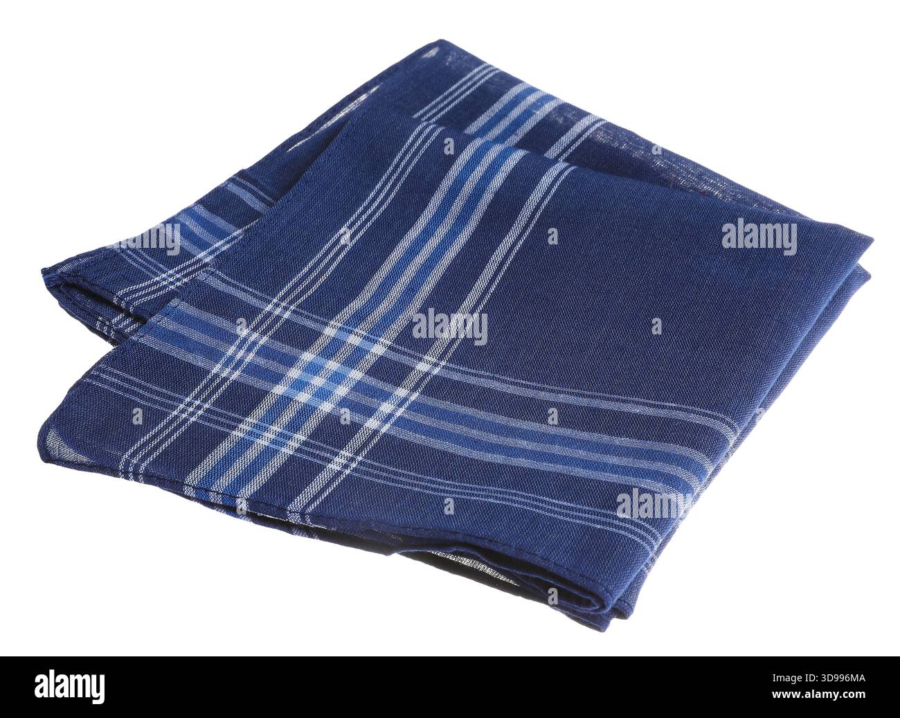 Folded handkerchiefs isolated on white. Stylish accessory Stock Photo