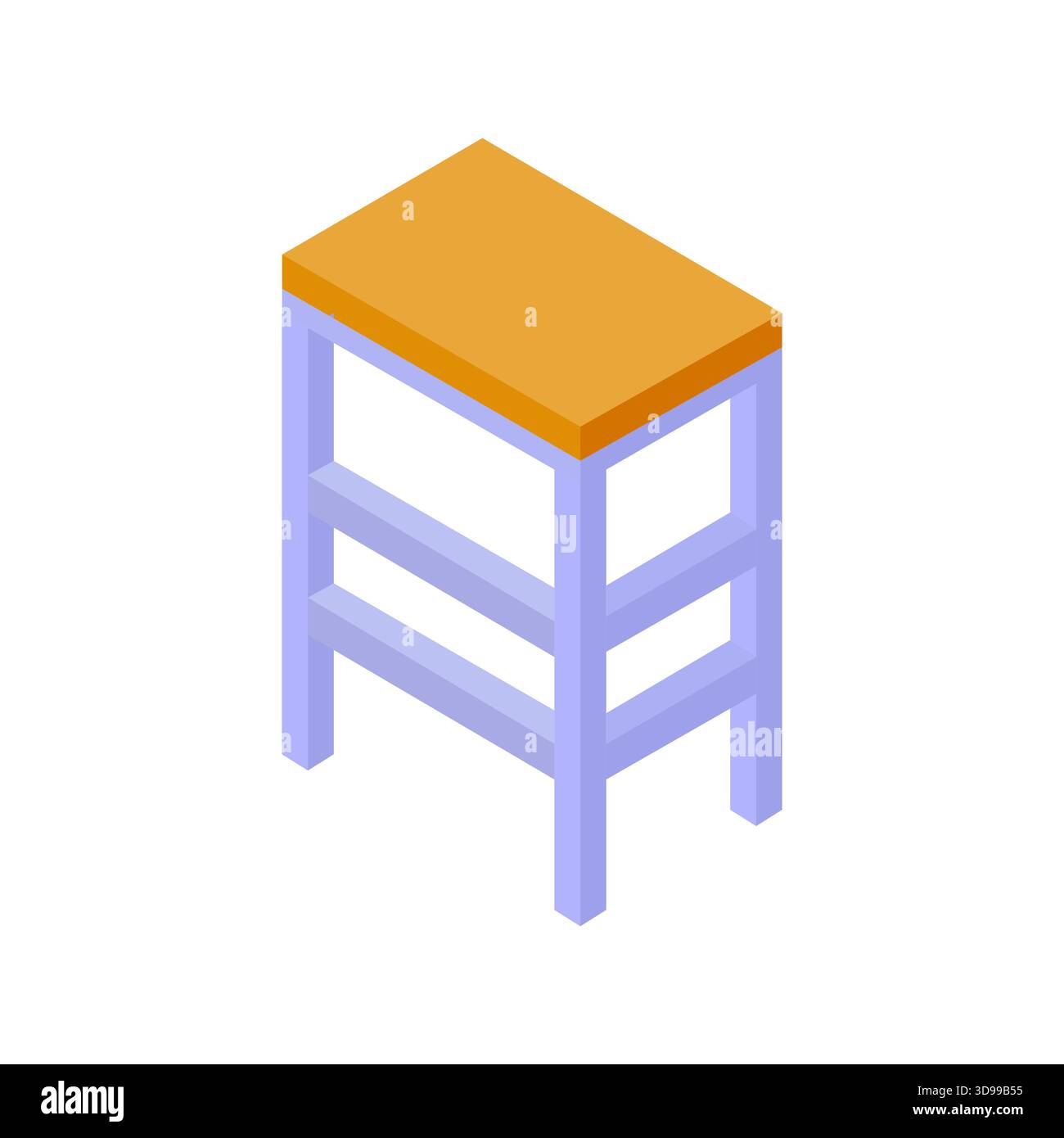 Isometric bar stool illustrated in vector on white background Stock Vector