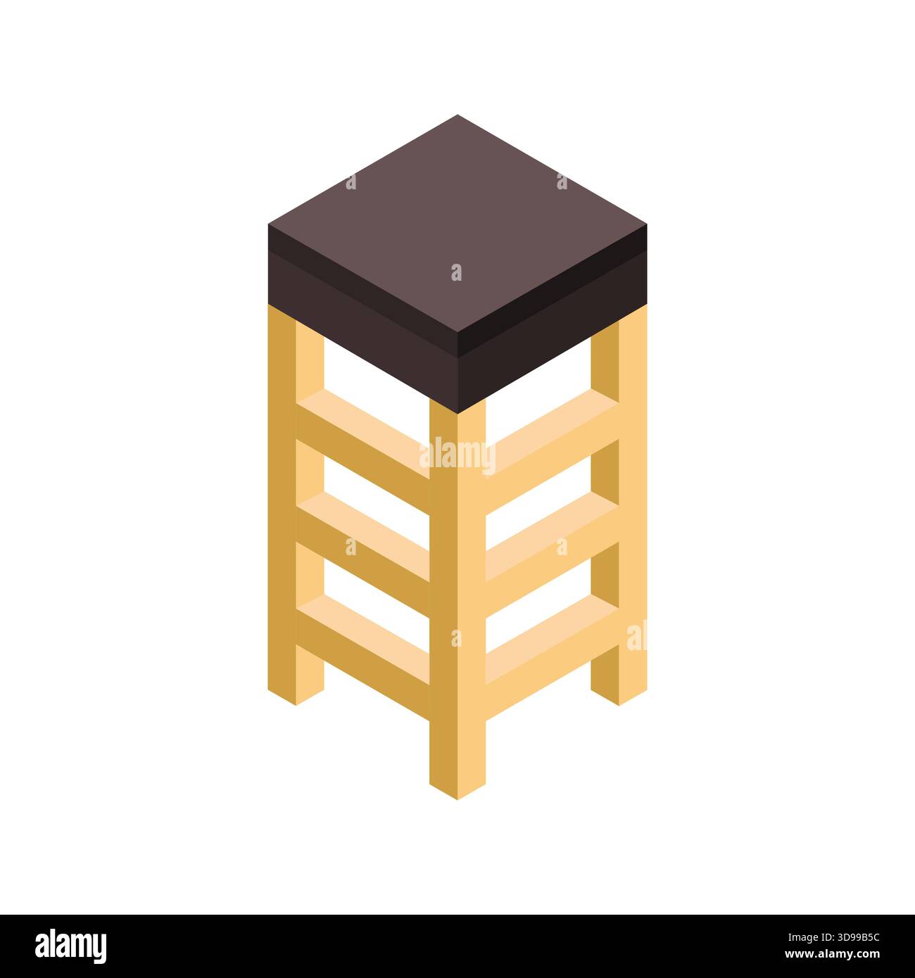 Isometric bar stool illustrated in vector on white background Stock Vector