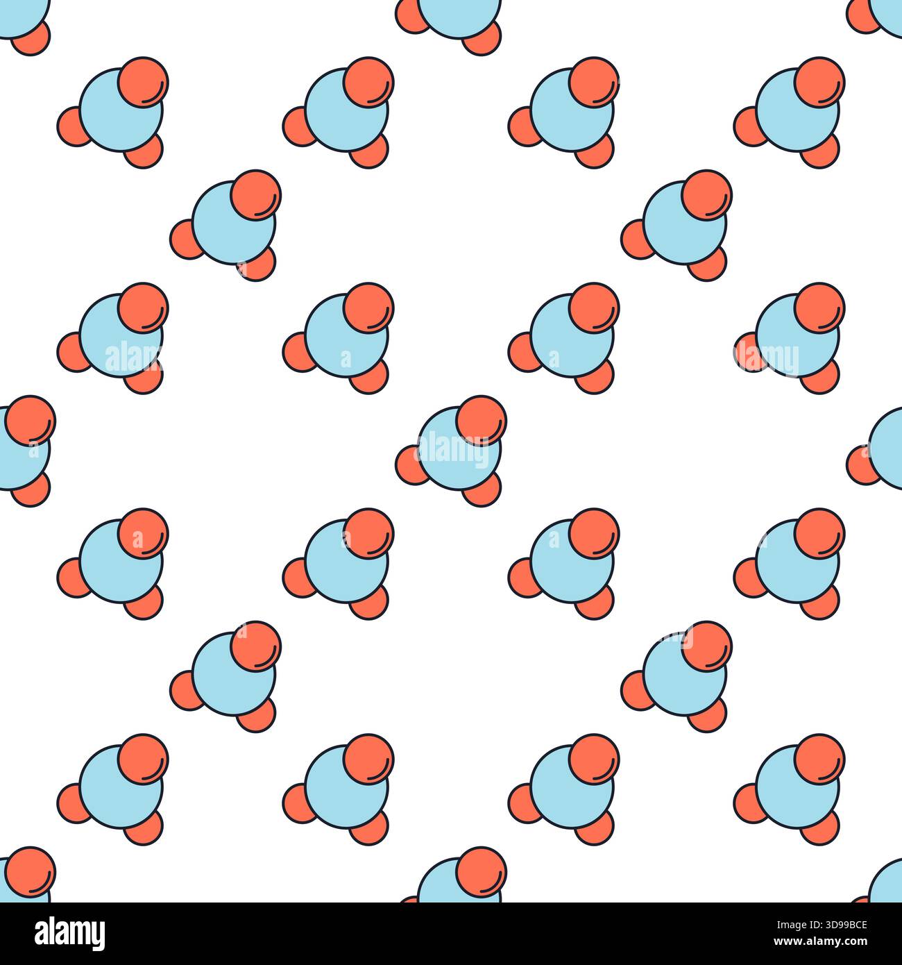 Chemical Molecule vector Chemistry concept colored seamless pattern Stock Vector