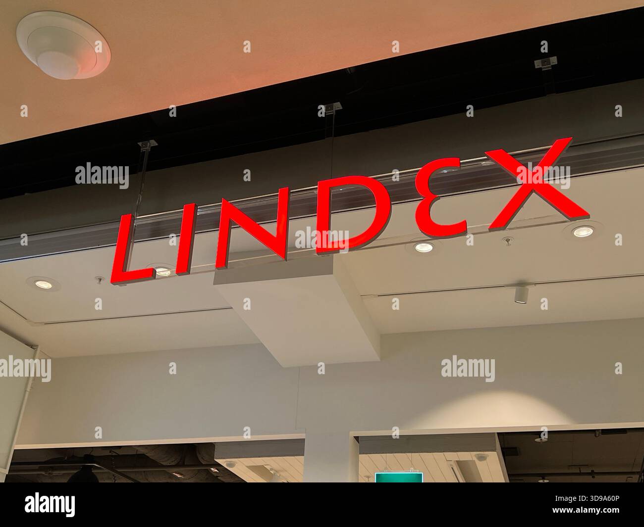 Stockholm, Sweden - Mars 22, 2025: Lindex store sign. Lindex is one of Europe's leading fashion brands. Stock Photo