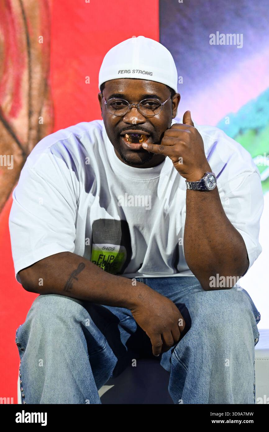 Nezzy Rapper Ferg Rapper Ferg is seen on stage at Scope Miami Beach 2025 on Wednesday ...