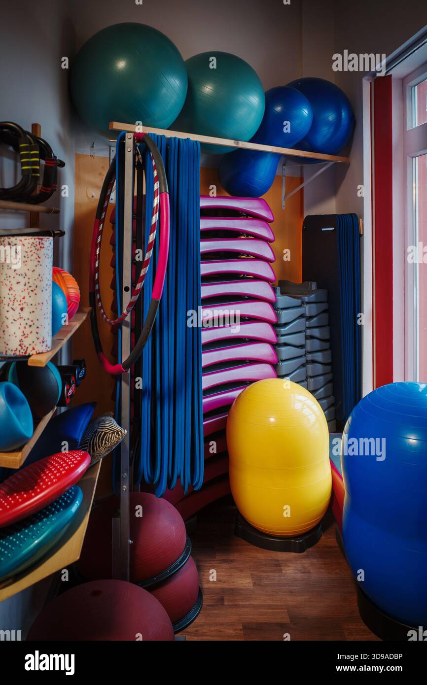 Modern gym interior featuring strength and functional training ...