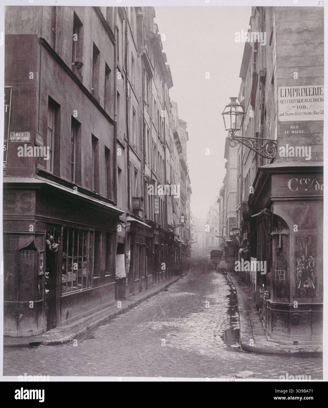 Charles marville paris rue au maire hi-res stock photography and