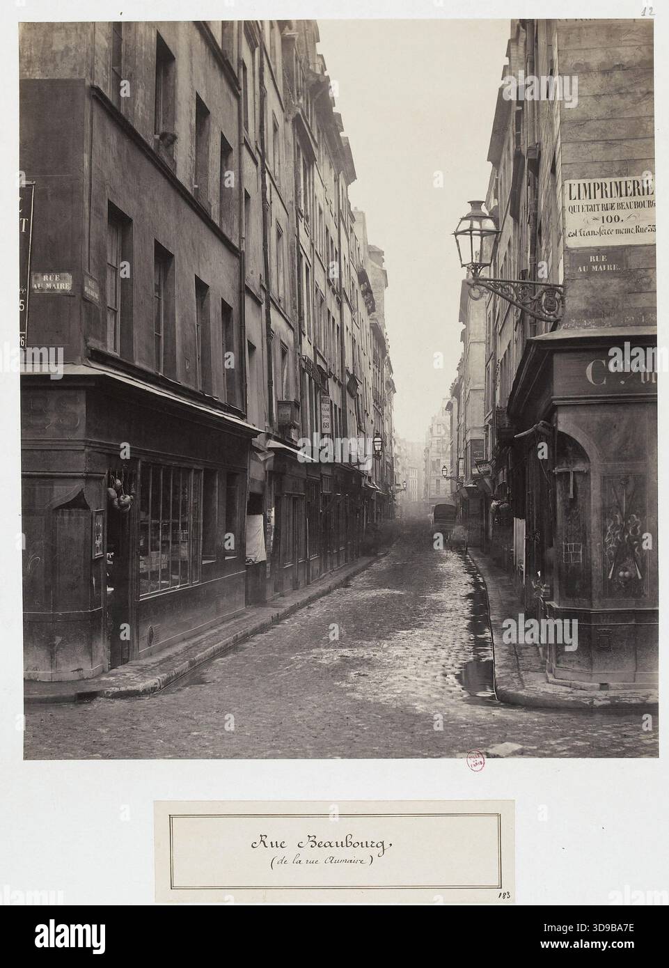 Charles marville paris rue au maire hi-res stock photography and