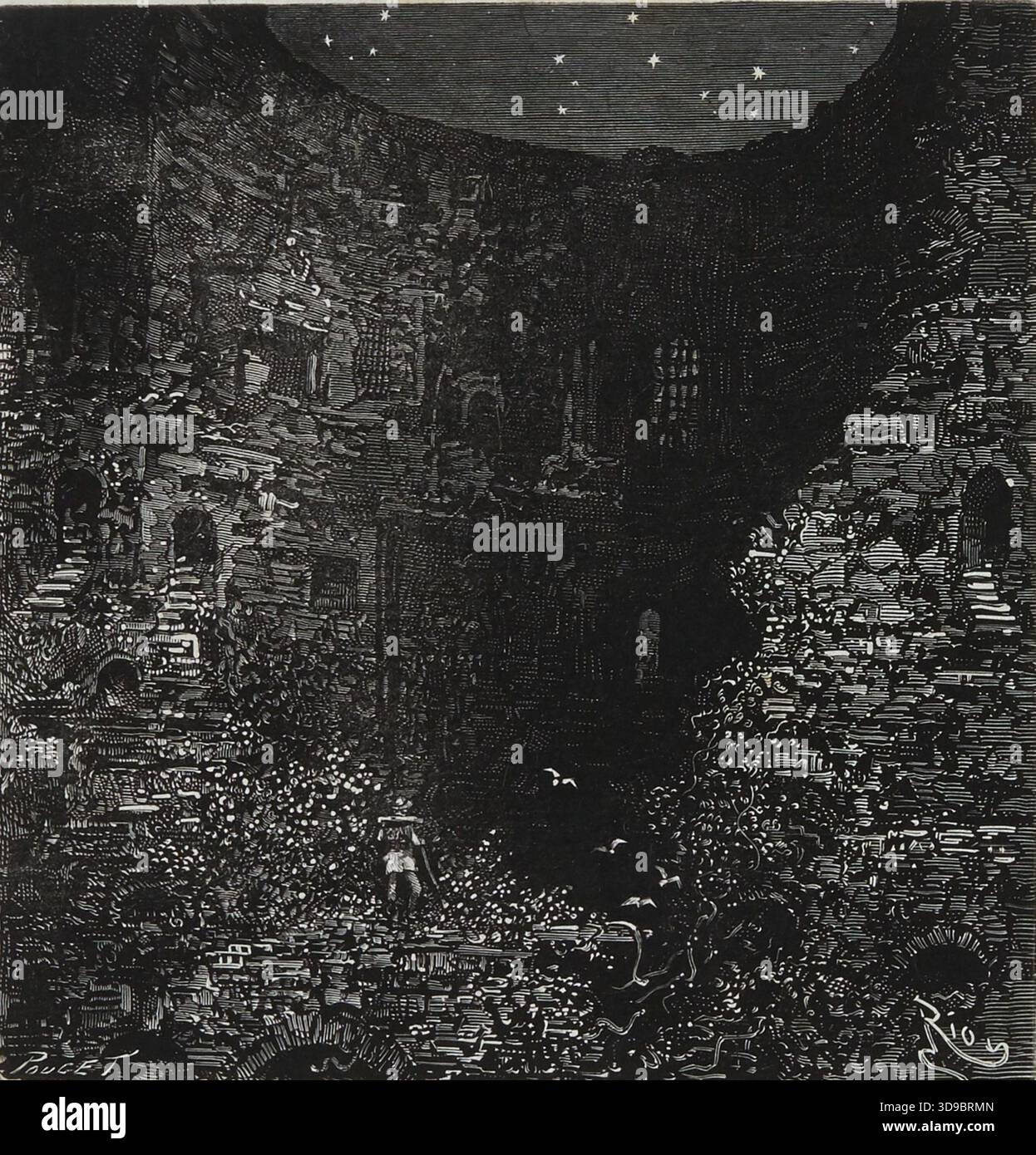 Ninety-Three: Interior of a Bastille, Pouget, Jean Achille, Engraver ...