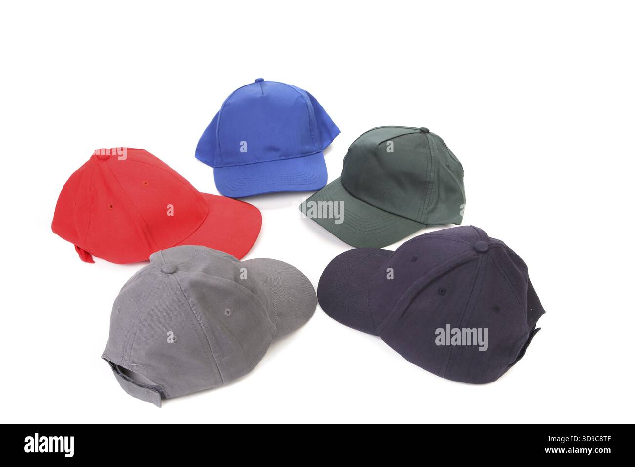 Working peaked caps. Isolated on a white background Stock Photo