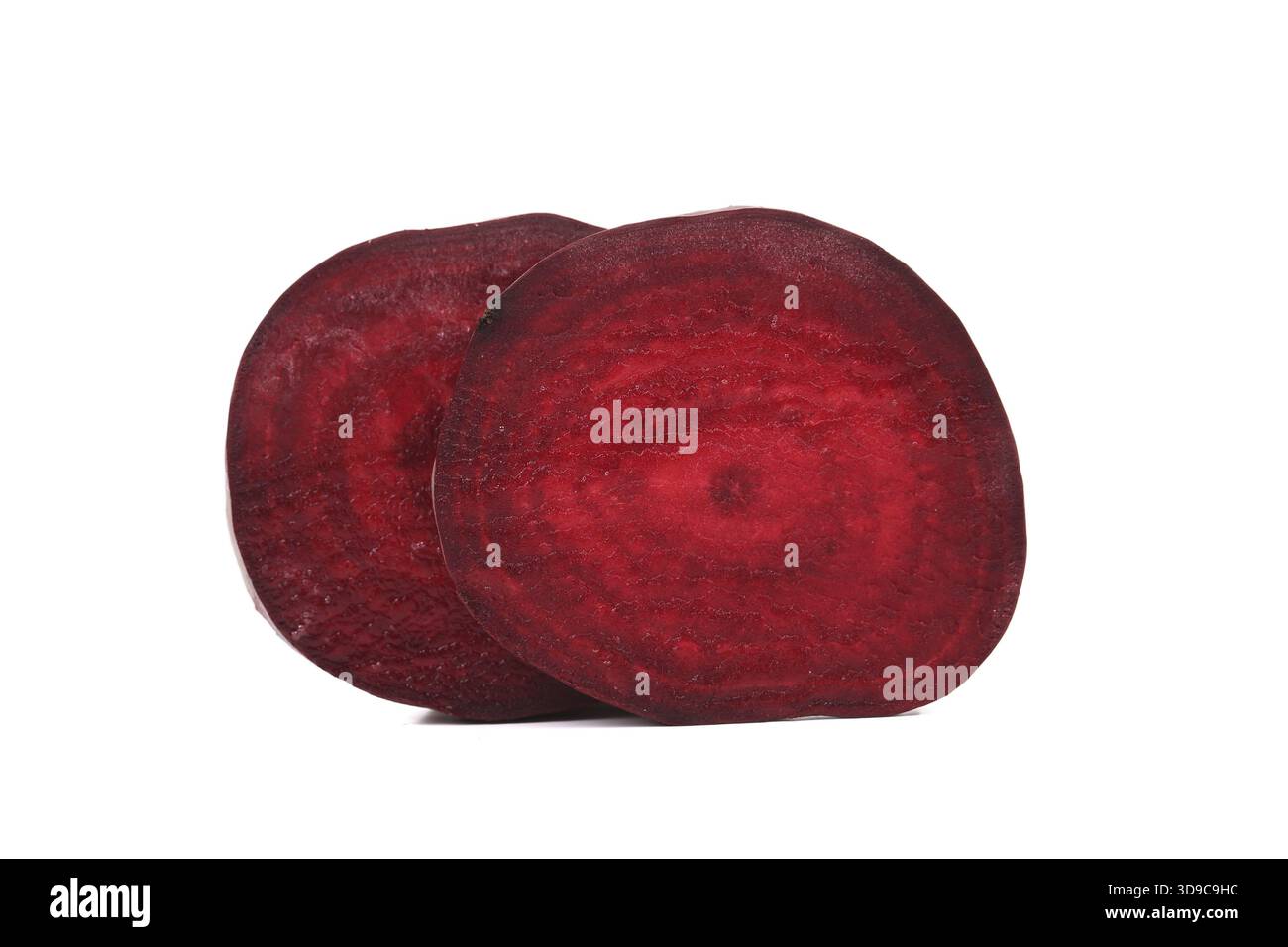 Two beetroot slices isolated on a white background Stock Photo