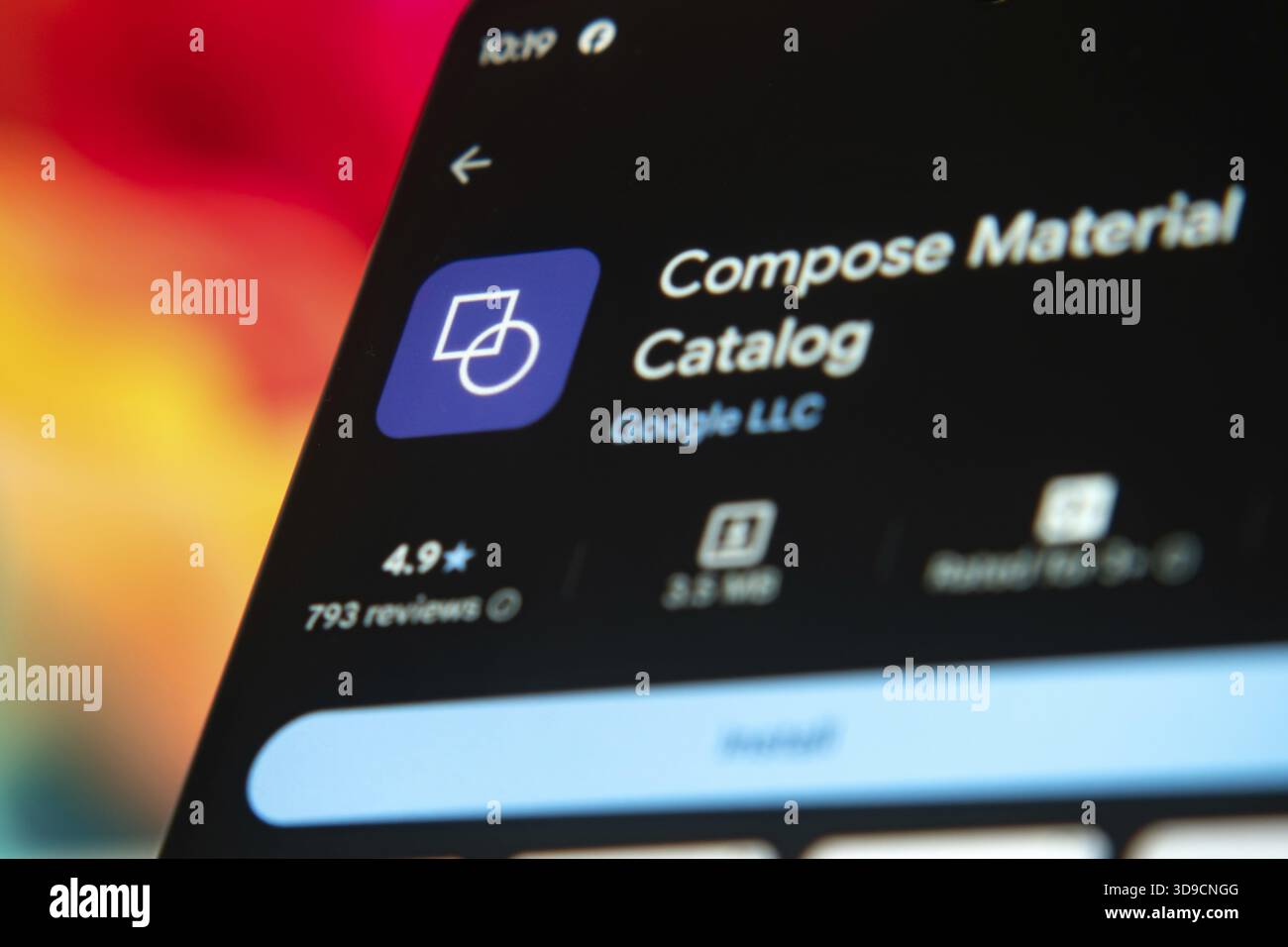 Google's Compose Material Catalog app page captured in dark theme with ...