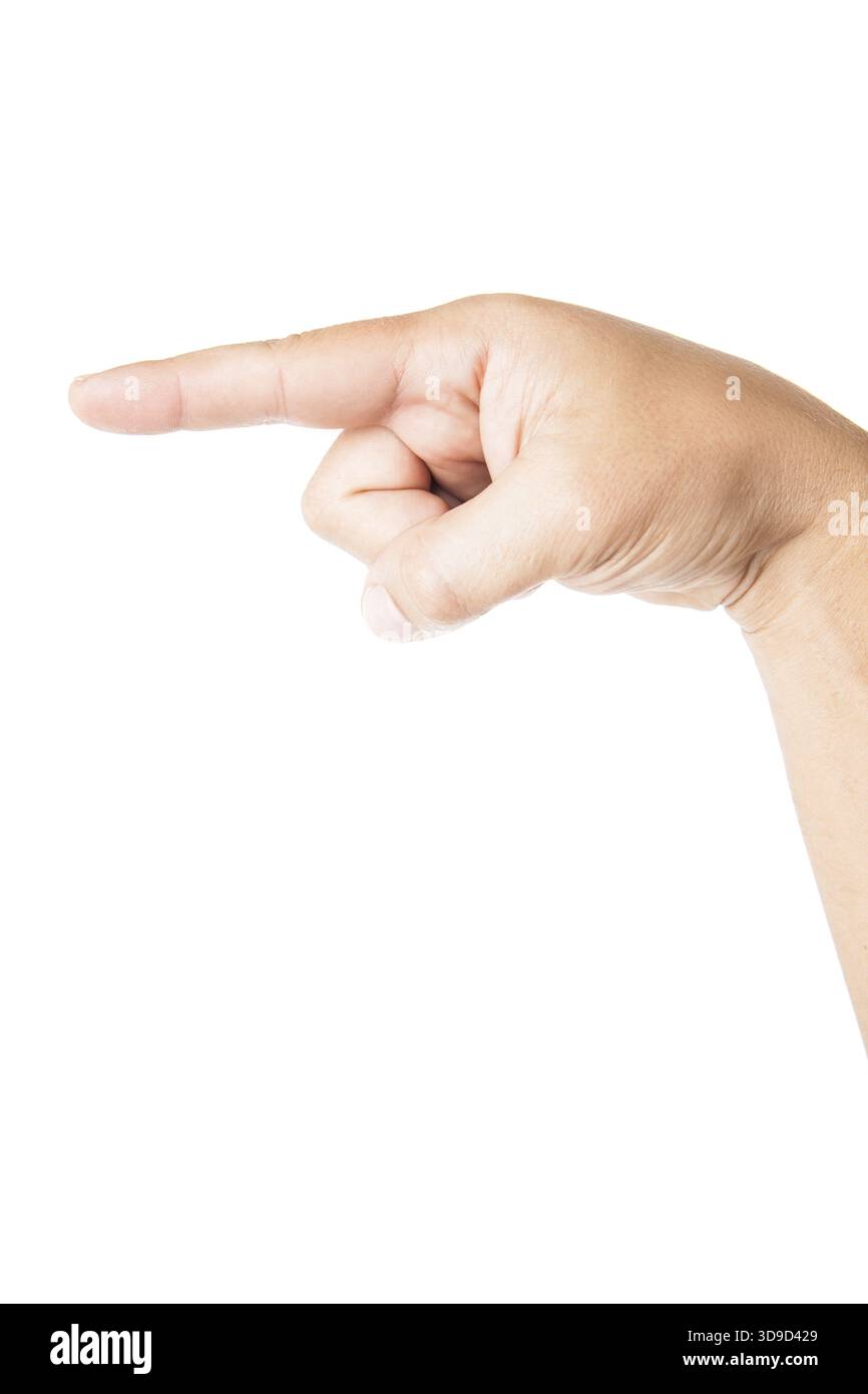 Hand poiting symbol isolated on white background Stock Photo