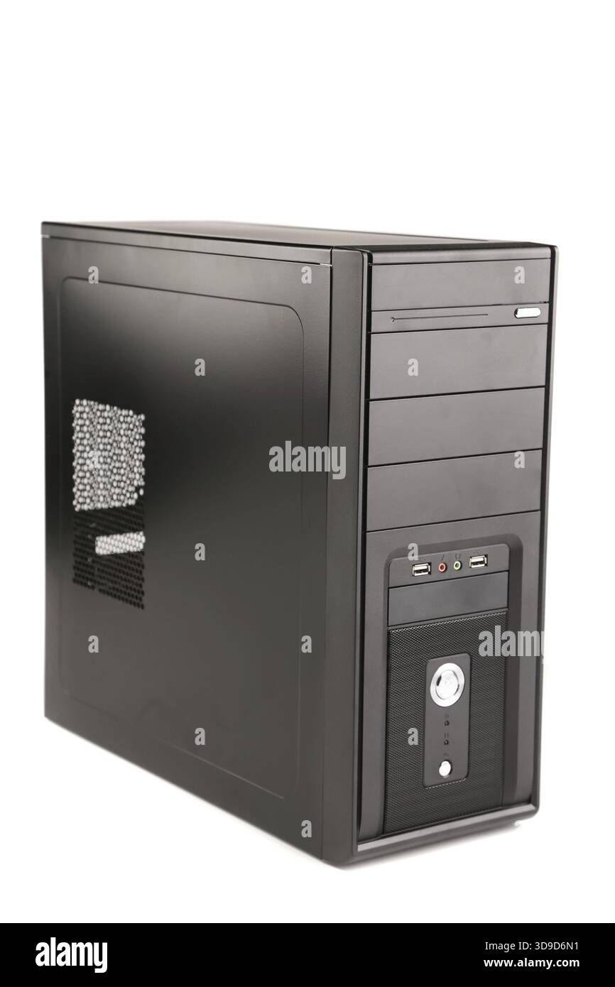 Computer system unit on a white background Stock Photo