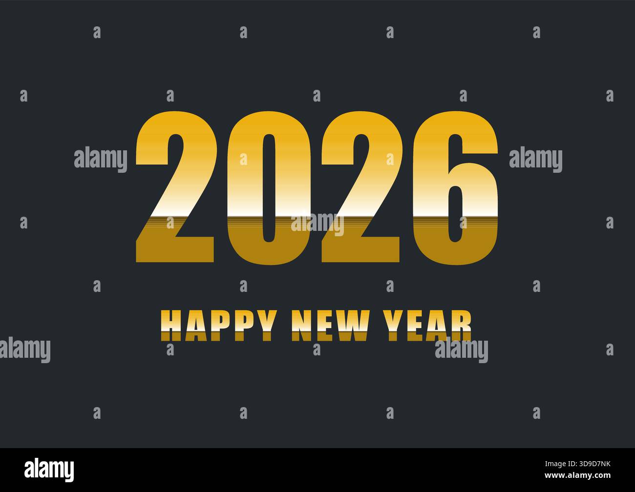 Happy new year 2026 with gradient text, stock vector Stock Vector