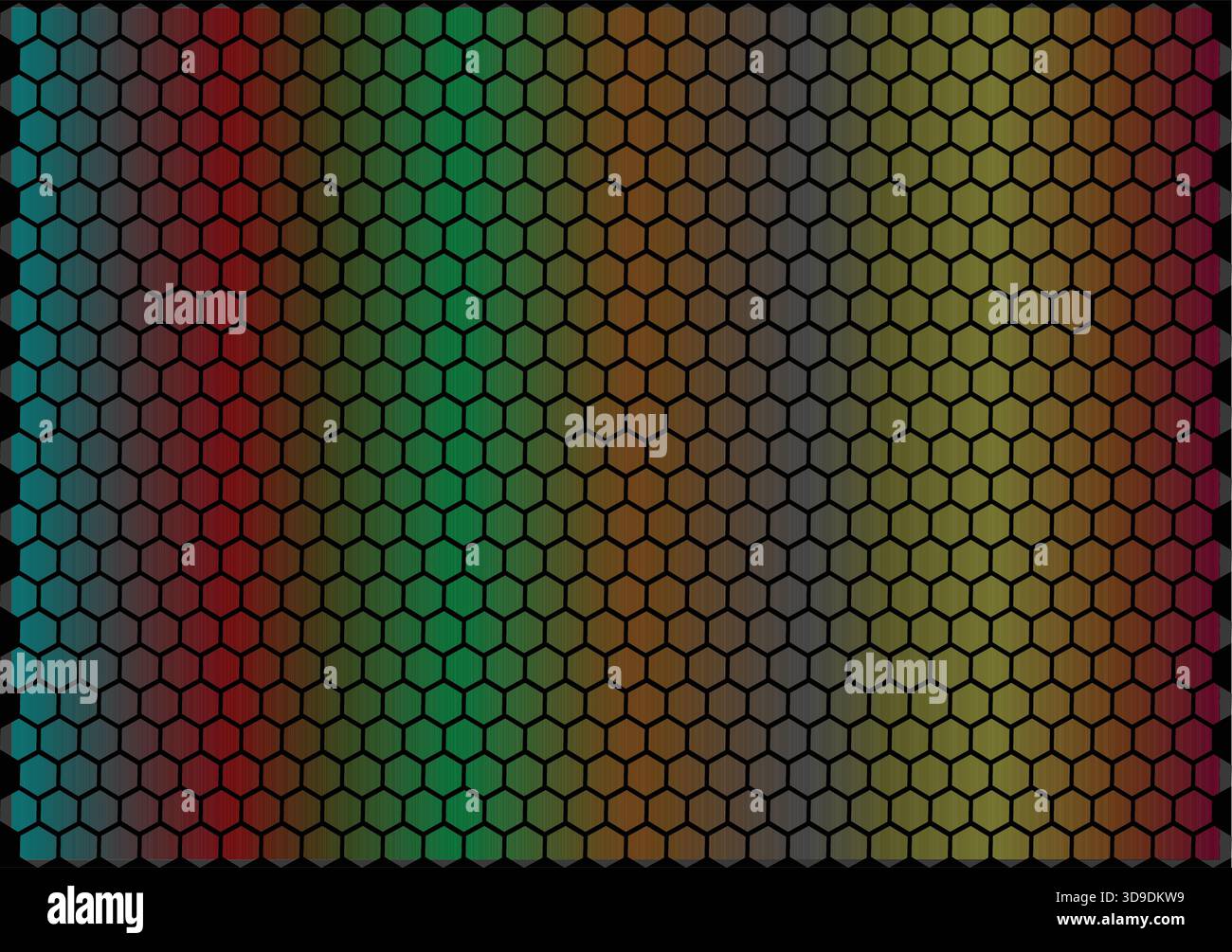 "Colorful Hexagon Honeycomb Pattern Background – Rainbow Geometric Abstract Vector" Stock Vector