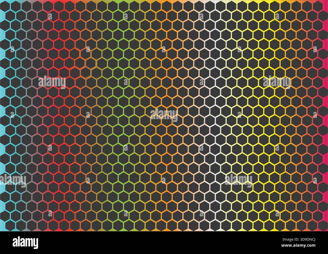 "Colorful Hexagon Honeycomb Pattern Background – Rainbow Geometric Abstract Vector" Stock Vector