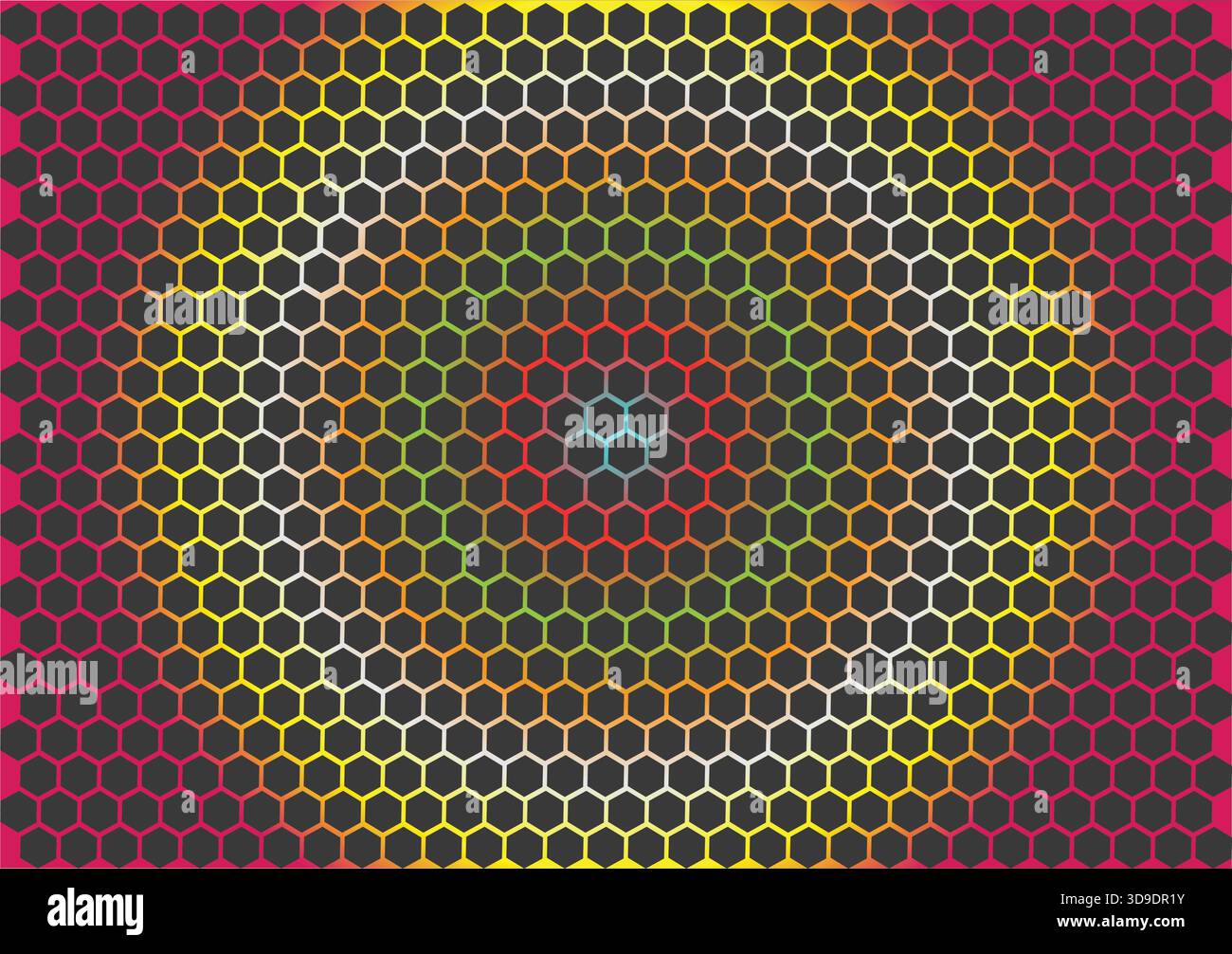 "Colorful Hexagon Honeycomb Pattern Background – Rainbow Geometric Abstract Vector" Stock Vector