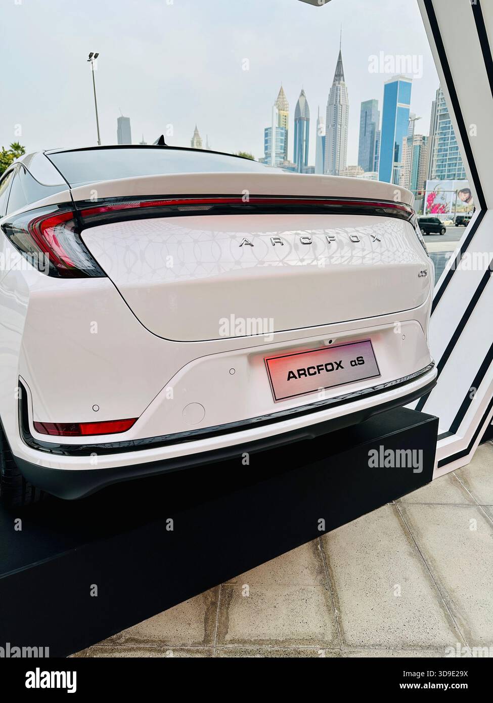 Arcfox car on display city walk dubai - Smartphone Captured Stock Image