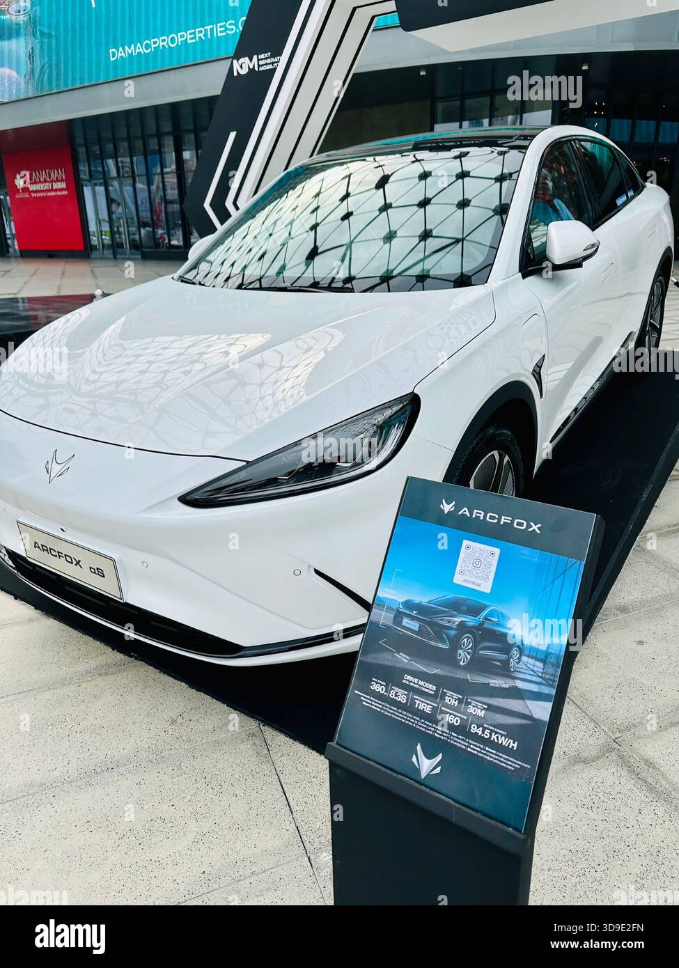 Arcfox car on display city walk dubai - Smartphone Captured Stock Image