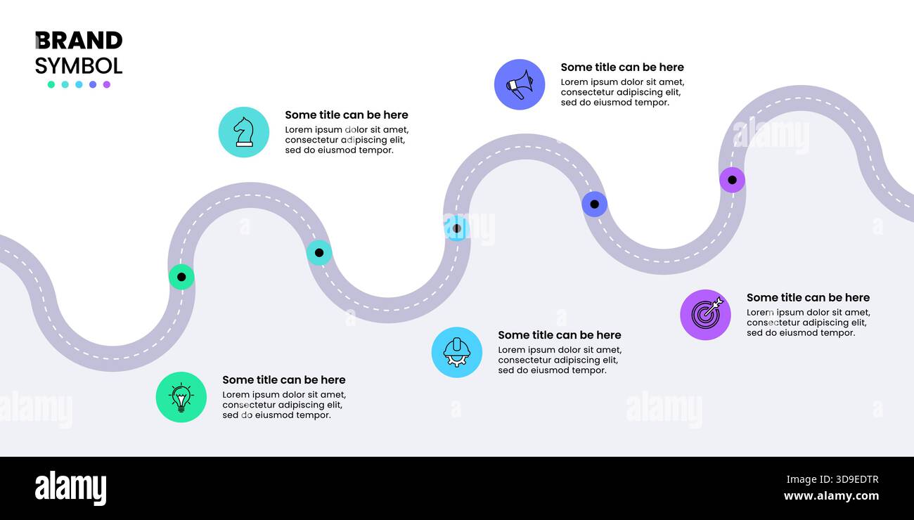 Infographic template with icons and 5 options or steps. Road. Can be used for workflow layout, diagram, banner, webdesign. Vector illustration Stock Vector