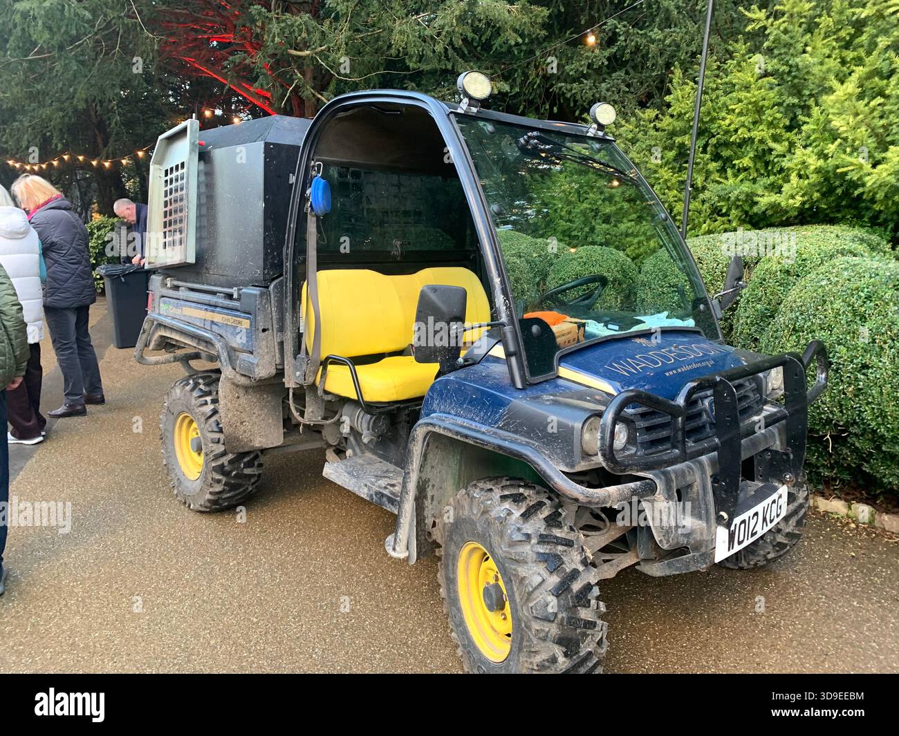 Neo-Renaissance French Chateau- inspired Waddeston Manor house Ornate facade Turrets and domes Steep slate roof decorative stone work Symmetrical - Smartphone Captured Stock Image