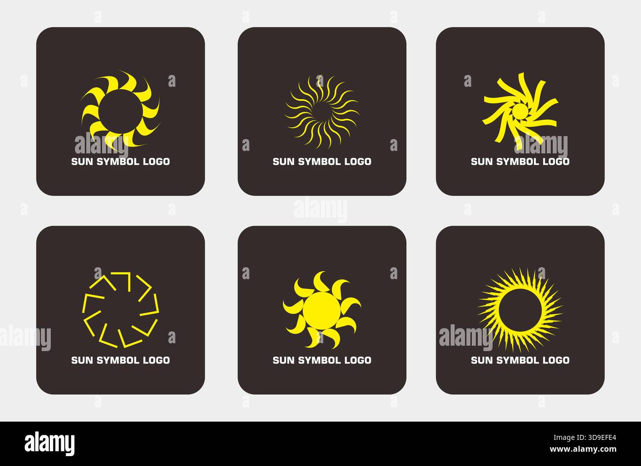 Minimalist Sunrise Logo – Rising Sun Symbol Vector Set Stock Vector ...