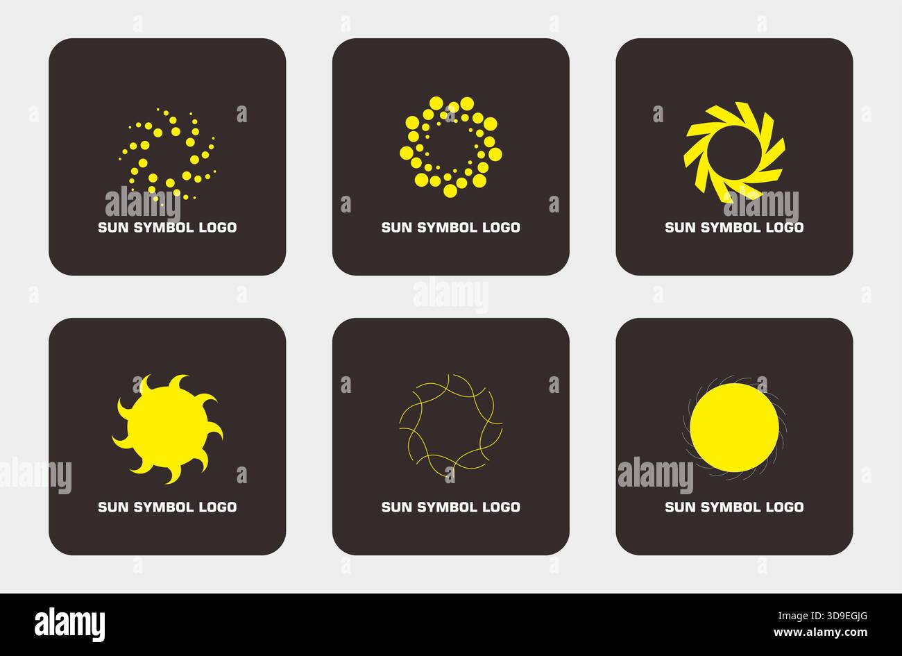Setting Or Rising Sun Symbol Minimalist Sunrise Logo – Rising Sun Symbol Vector Set Stock Vector ...