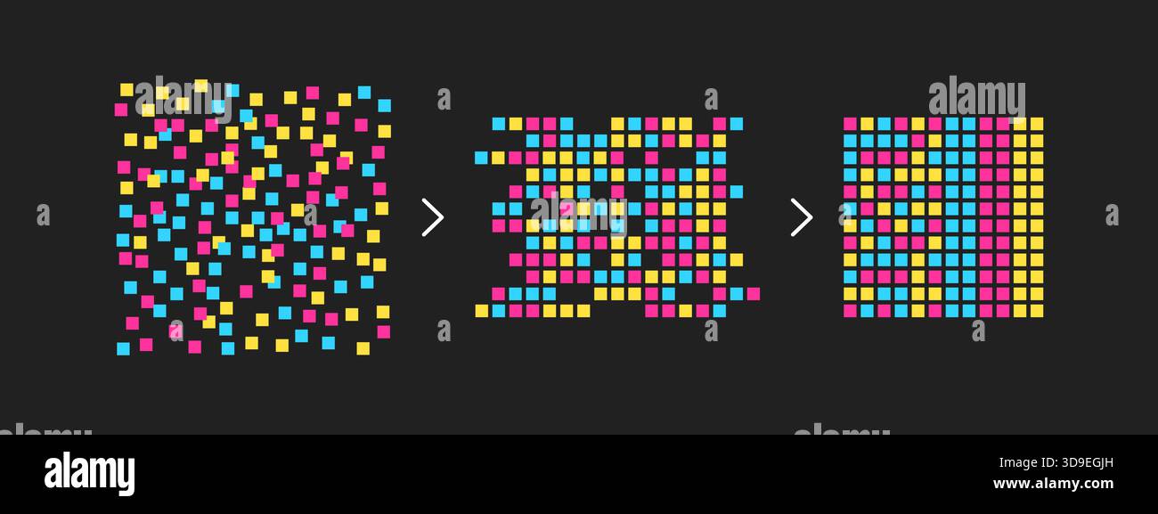 Big data processing, analytics and decisions, big data management and AI Stock Vector