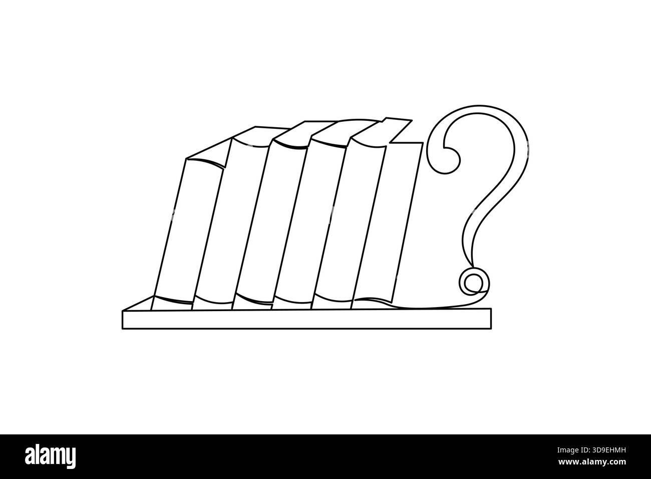 Question mark one line art modern minimal outline illustration Stock ...